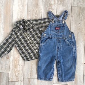 Vintage Old Navy Baby Overalls with shirt
